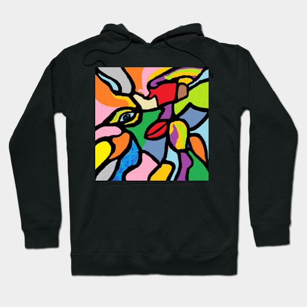 Pintura Abstracto Perfil de Mujer Carnaval. Hoodie by Tervio Vela